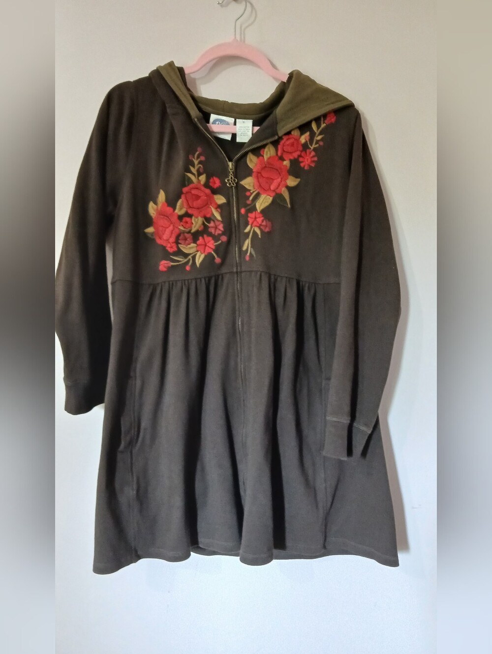 Embroidered Zip Up Hoodie